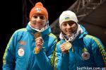 Nove Mesto 2013. Elena Pidhrushna and Vita Semerenko on the podium in sprint race