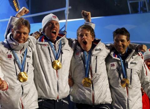 BJOERNDALEN Ole Einar, HANEVOLD Halvard, SVENDSEN Emil Hegle, BOE Tarjei