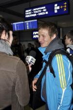 Meeting of the biathlon team of Ukraine. Kyiv, Boryspil airport, 21.03.2011