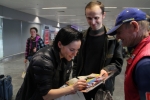 Meeting the ukrainian team in the airport