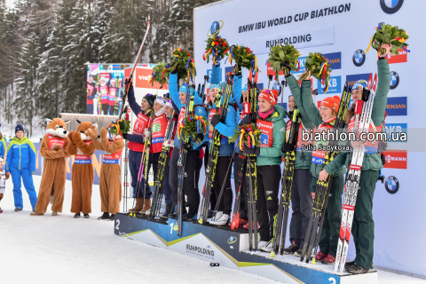 BESCOND Anais, ECKHOFF Tiril, SOLEMDAL Synnoeve, CHEVALIER ANAIS-BOUCHET, OLSBU ROEISELAND Marte, DAHLMEIER Laura, PREUSS Franziska, BRAISAZ-BOUCHET Justine, HINZ Vanessa, SIMON Julia, TANDREVOLD Ingrid Landmark, HERRMANN-WICK Denise