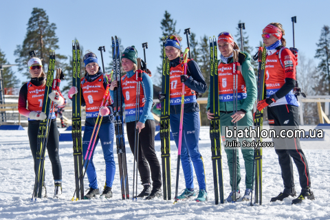 KUZMINA Anastasia, ECKHOFF Tiril, OLSBU ROEISELAND Marte, PERSSON Linn, OEBERG Hanna, HERRMANN-WICK Denise