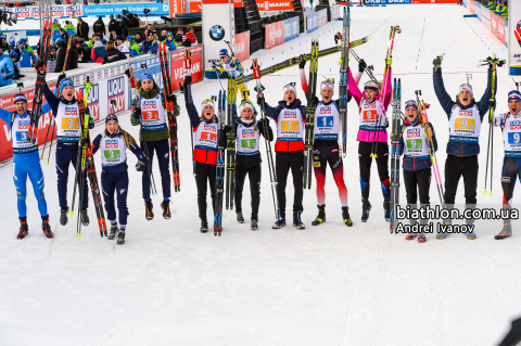 MORAVEC Ondrej, BOE Tarjei, HOFER Lukas, WINDISCH Dominik, ECKHOFF Tiril, WIERER Dorothea, KRCMAR Michal, PUSKARCIKOVA Eva, BOE Johannes Thingnes, OLSBU ROEISELAND Marte, VITTOZZI Lisa, DAVIDOVA Marketa