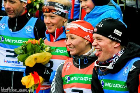 BJOERNDALEN Ole Einar, SEMERENKO Vita, ZAITSEVA Olga, BOE Tarjei