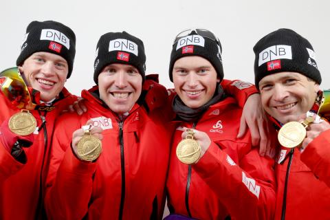 BJOERNDALEN Ole Einar, SVENDSEN Emil Hegle, BOE Tarjei, L'ABEE-LUND Henrik