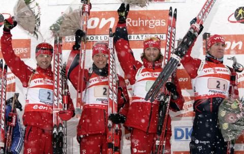 -  BJOERNDALEN Ole Einar   HANEVOLD Halvard   OS Alexander   SVENDSEN Emil Hegle 