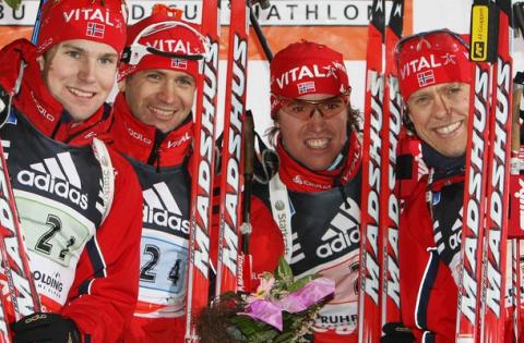 -  BJOERNDALEN Ole Einar   HANEVOLD Halvard   SVENDSEN Emil Hegle   BRATSVEEN Rune 