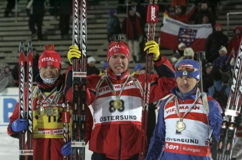 -  BJOERNDALEN Ole Einar   SVENDSEN Emil Hegle   MAKSIMOV Maxim 