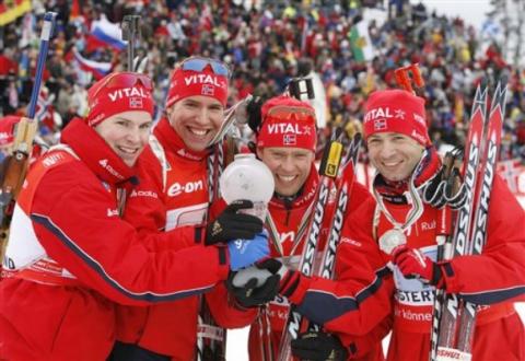 -  BJOERNDALEN Ole Einar   HANEVOLD Halvard   SVENDSEN Emil Hegle   BRATSVEEN Rune 