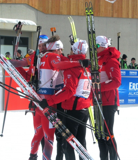 -  BJOERNDALEN Ole Einar   SVENDSEN Emil Hegle   BOE Tarjei    BOE Johannes Thingnes 