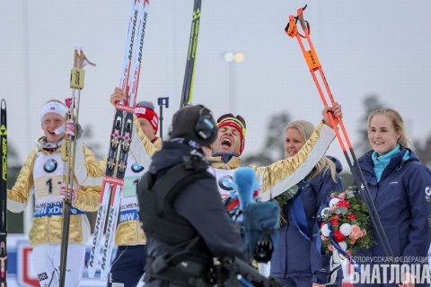 -  BJOERNDALEN Ole Einar   BOE Tarjei    BOE Johannes Thingnes 