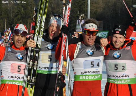 -  BJOERNDALEN Ole Einar   SVENDSEN Emil Hegle   BOE Tarjei   BRATSVEEN Rune 