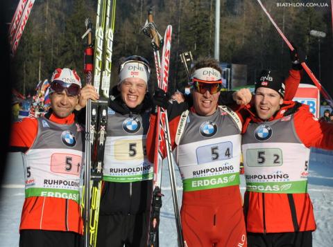 -  BJOERNDALEN Ole Einar   SVENDSEN Emil Hegle   BOE Tarjei   BRATSVEEN Rune 