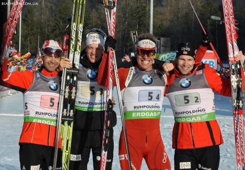 -  BJOERNDALEN Ole Einar   SVENDSEN Emil Hegle   BOE Tarjei   BRATSVEEN Rune 