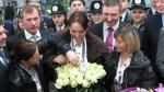 Встреча спортсменов в Борисполе после чемпионата мира Встреча спортсменов в Борисполе после чемпионата мира