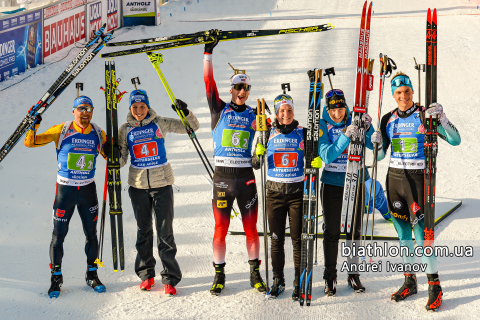 BESCOND Anais, LESSER Erik, BOE Johannes Thingnes, OLSBU ROEISELAND Marte, PREUSS Franziska, JACQUELIN Emilien