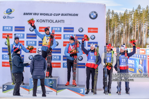 PEIFFER Arnd, FOURCADE Martin, BJOENTEGAARD Erlend, BOE Johannes Thingnes, FILLON MAILLET Quentin, JACQUELIN Emilien