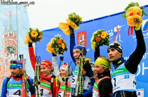 FERRY Bjorn, MAKARAINEN Kaisa, KUZMINA Anastasia, DORIN HABERT Marie, SHIPULIN Anton, FOURCADE Martin